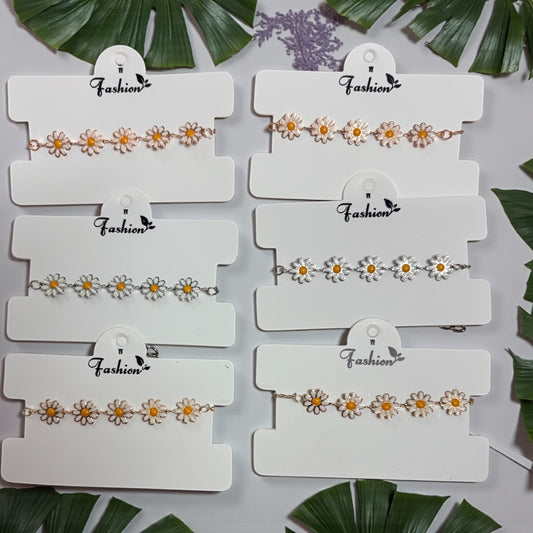 Daisy Flower Adjustable Fancy Bracelet (Pack of 6 Pcs)