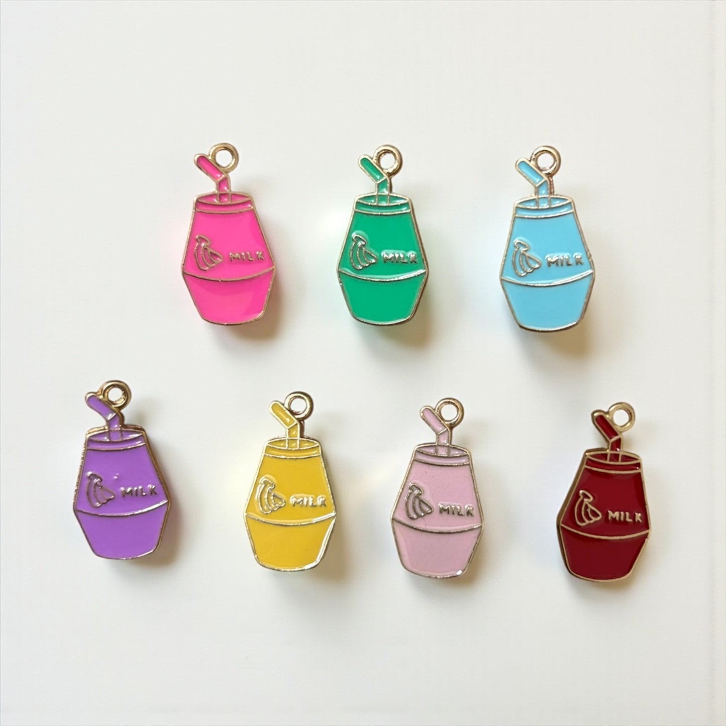 Milk Bottle Enamel Charm