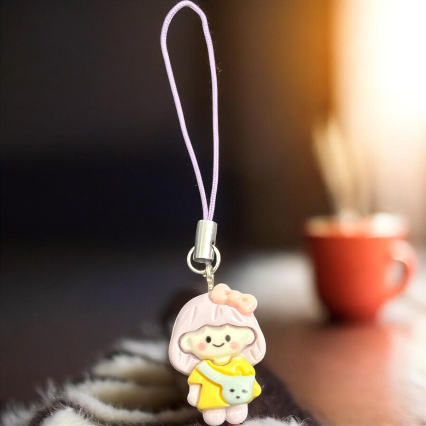 Jo Handmade Purple Doll Phone Charm (1 PC)