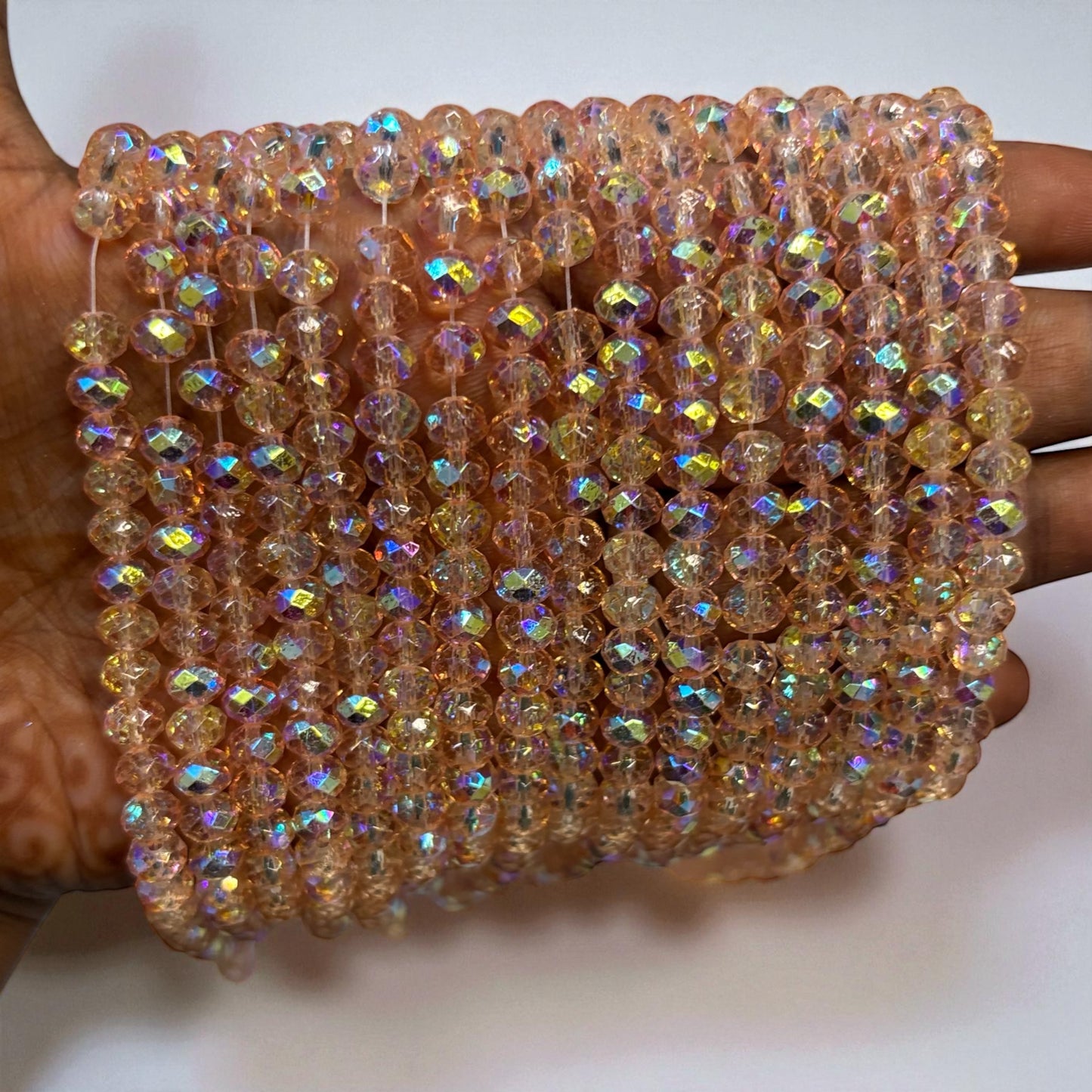 Premium Glitter Crystal Beads 6mm - Gold