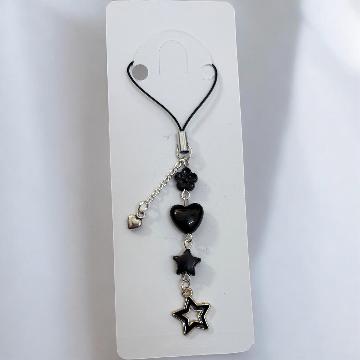 Jo Handmade Black Phone Charm (1 pc)