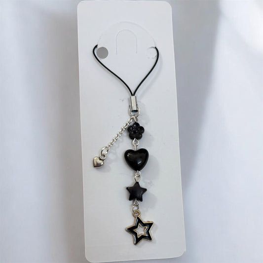 Jo Handmade Black Phone Charm (1 pc)