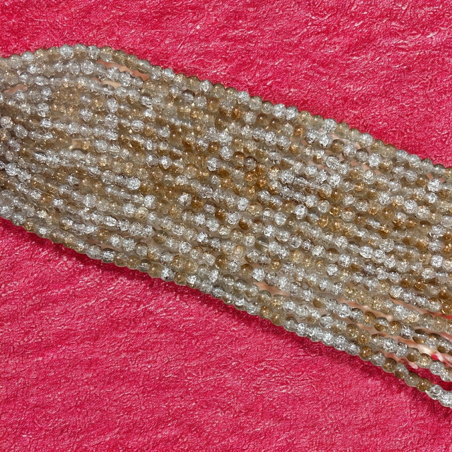 Crackle Beads 8mm - Gold & White