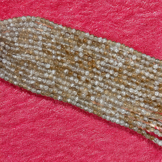 Crackle Beads 8mm - Gold & White