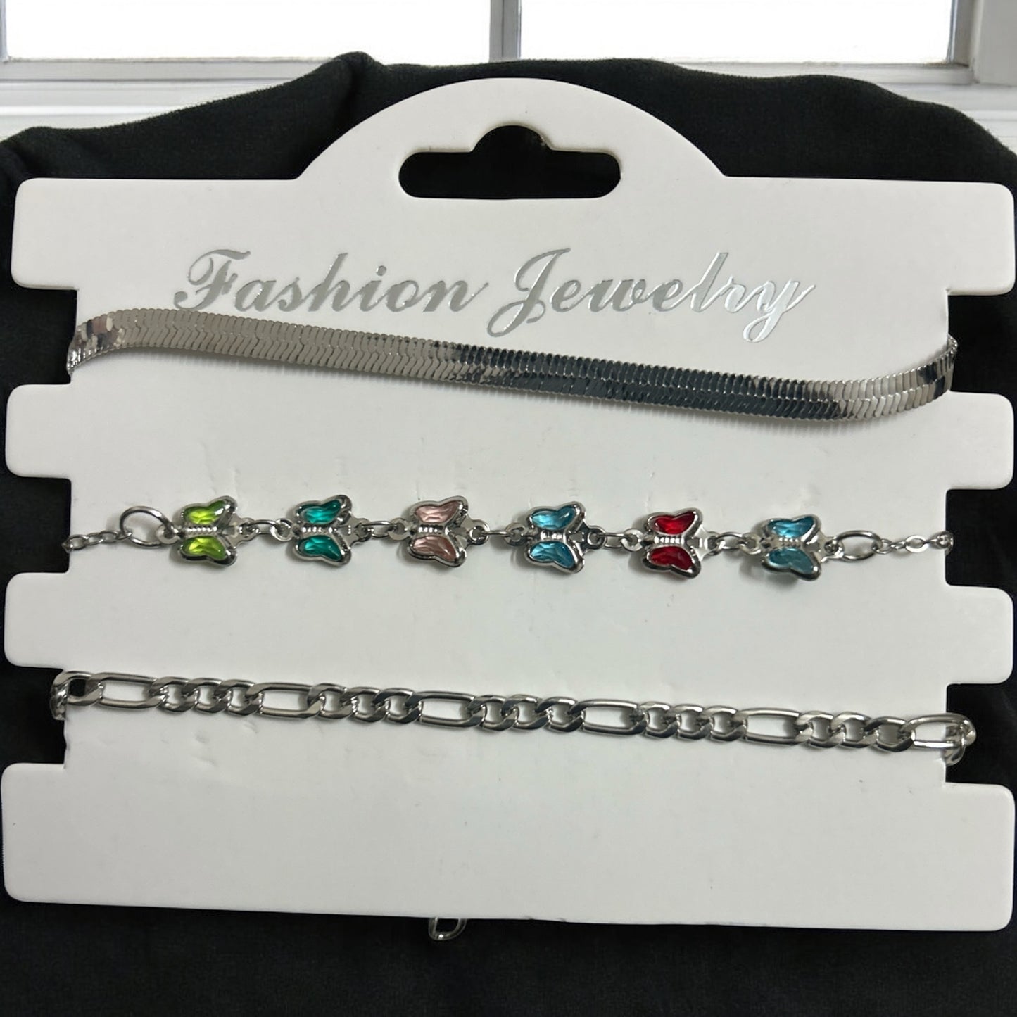 Silver Plated Adjustable Tiny Butterfly Fancy Bracelet