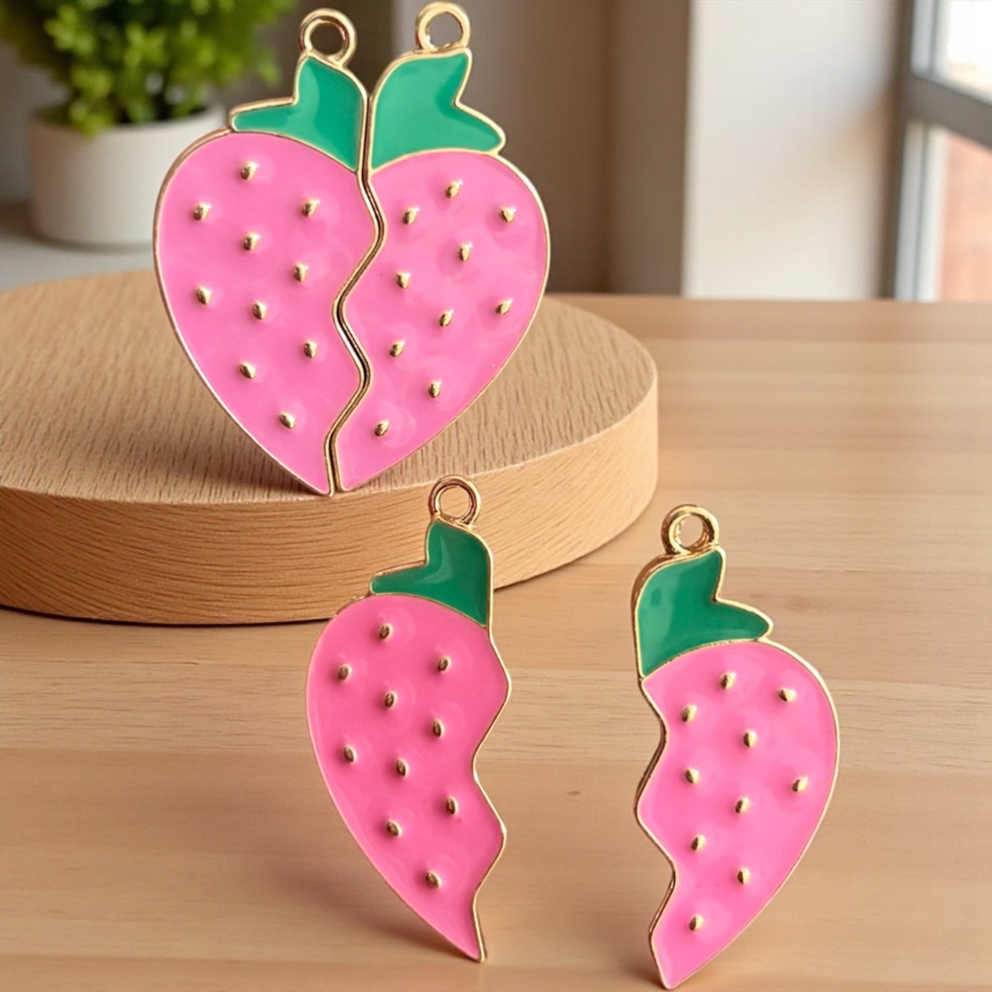 Strawberry Heart Magnetic Charm