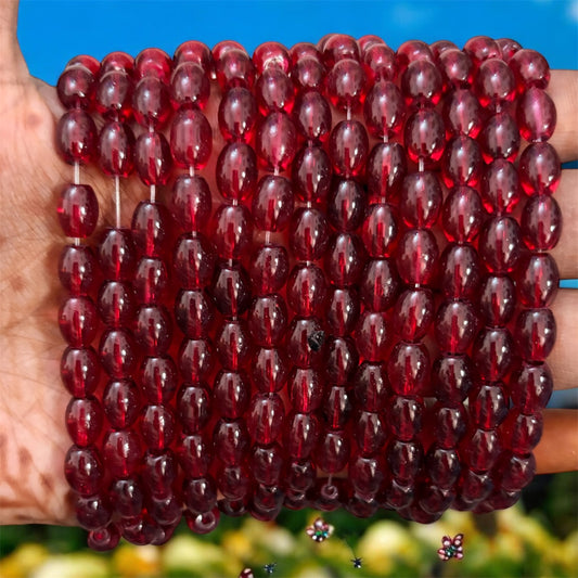 Oval Glass Beads 8mm - Brown