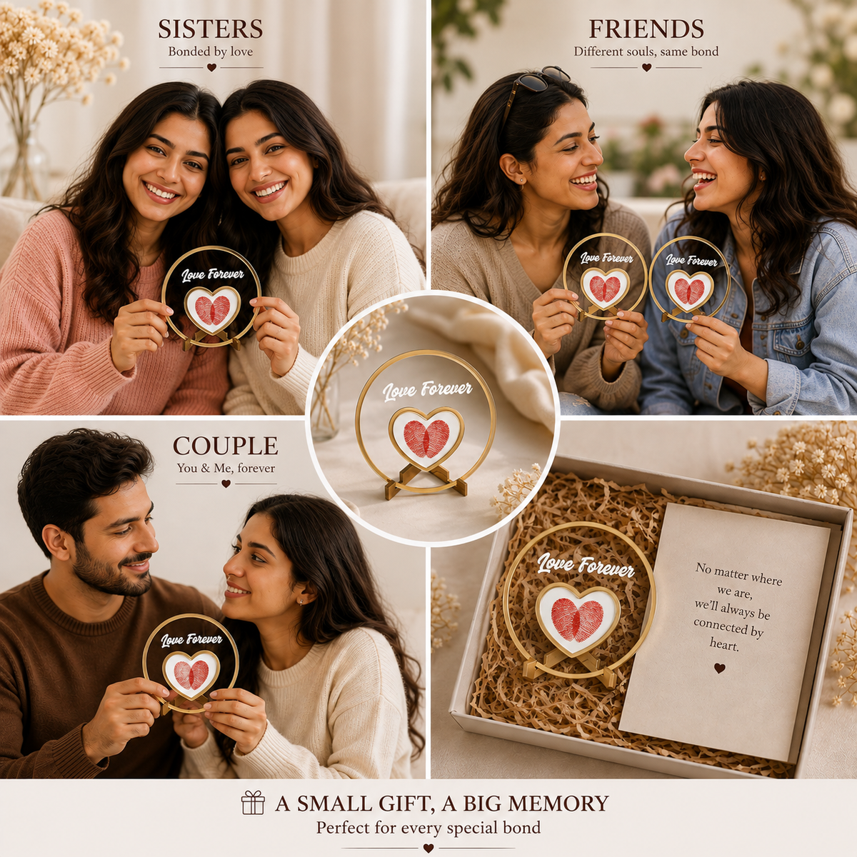 Customized Thumbprint Heart with Stand – Love Forever ❤️