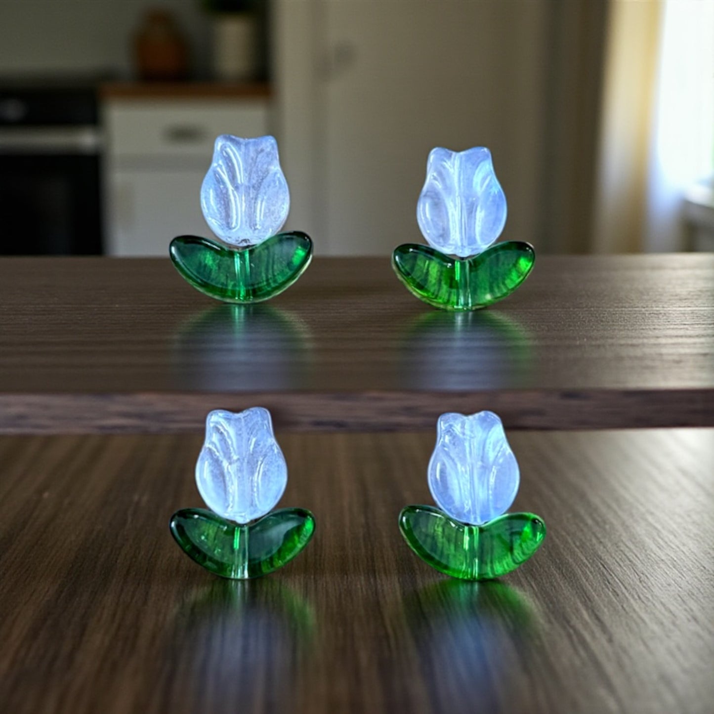 Premium Tulip Flower with Green Leaf (1 Pair) - Type 2