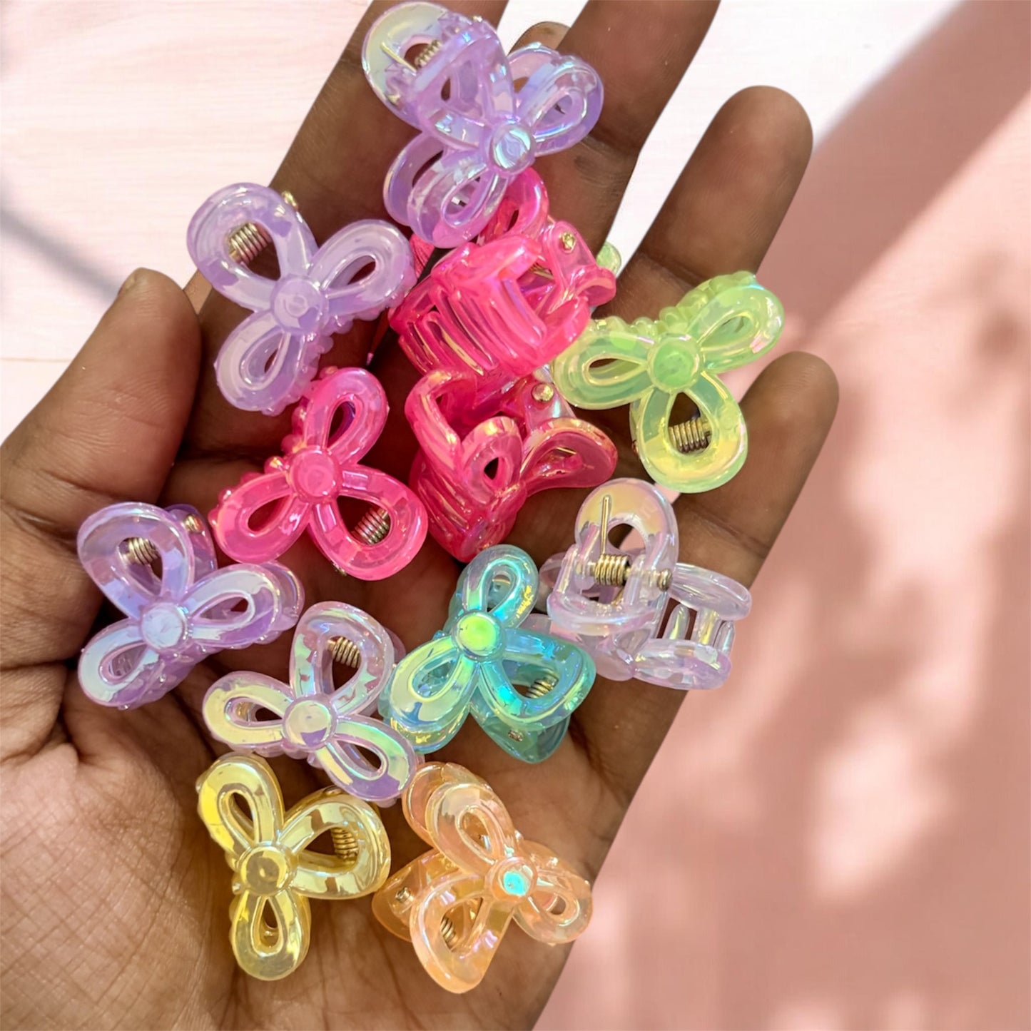 TuTu Multicolor Acrylic Korean Hair Claw Clips (Small) - Pack of 12 Pcs JHKC100279
