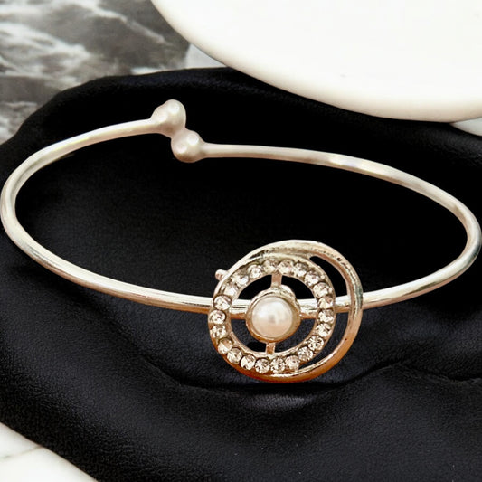 Rose Gold Finish American Diamond Stone Free Size Bracelet - Type #5