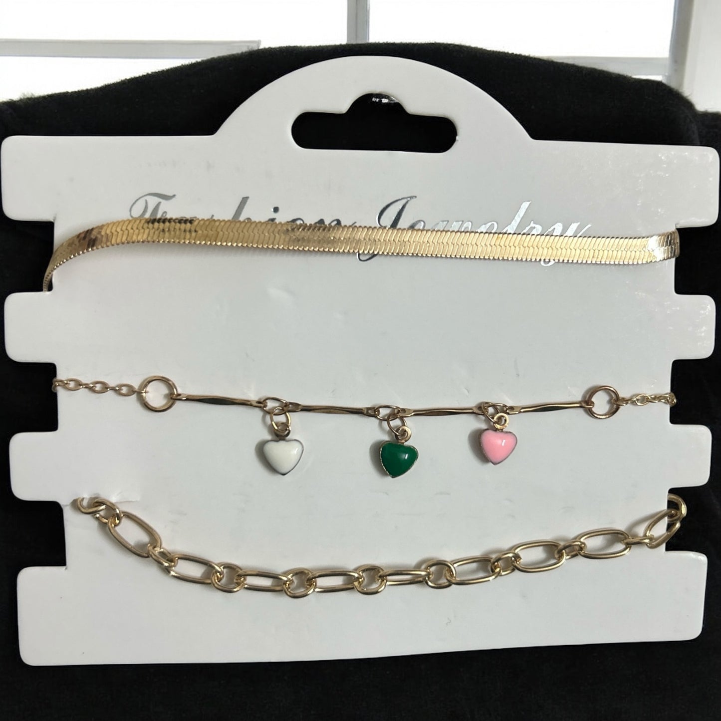 Gold Plated Adjustable Tiny Heart Fancy Bracelet