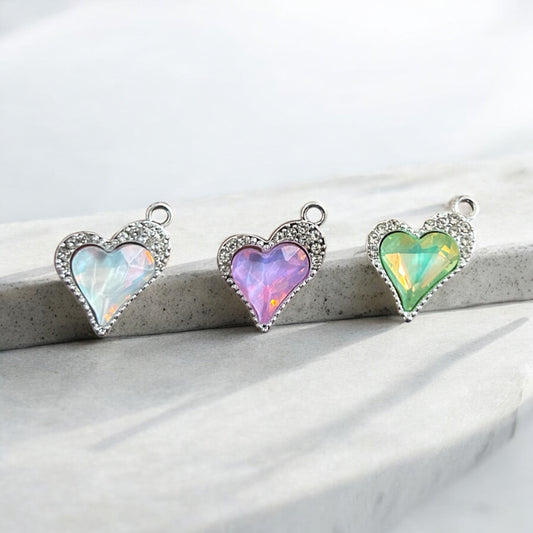 Luxury Heart Stone Charms (Mixed 1pc)
