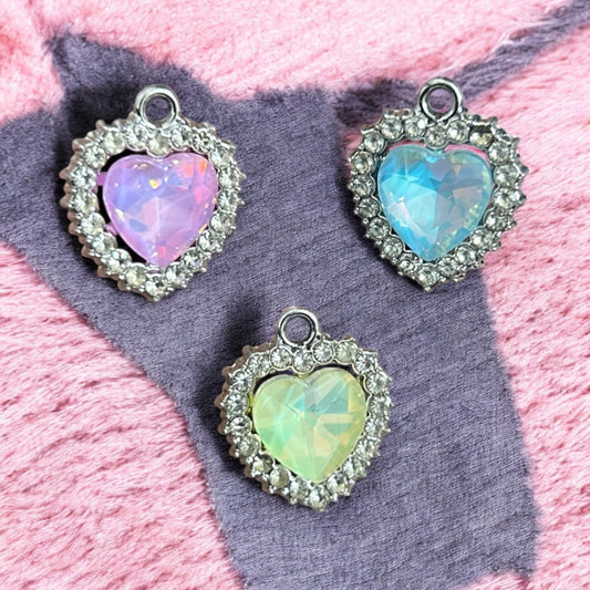 Luxury Heart Stone Charms (Mixed 1pc)