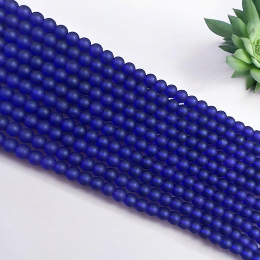 Ice Matte Beads 8mm - Dark Blue