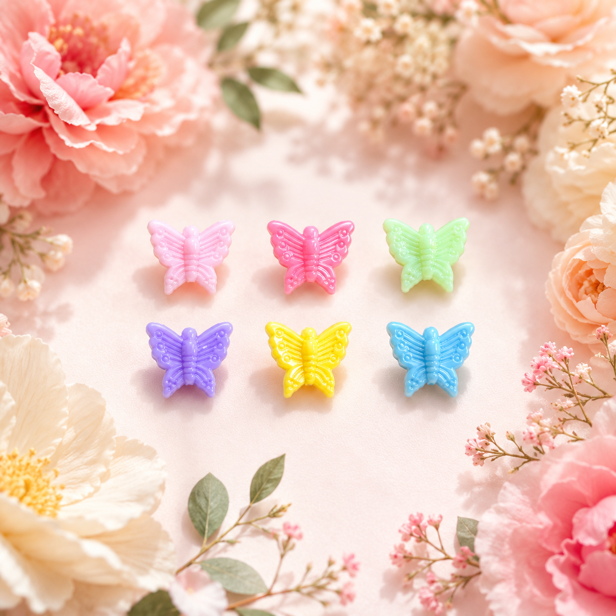 Acrylic Pastel Butterfly Charms Mixed (10gms)