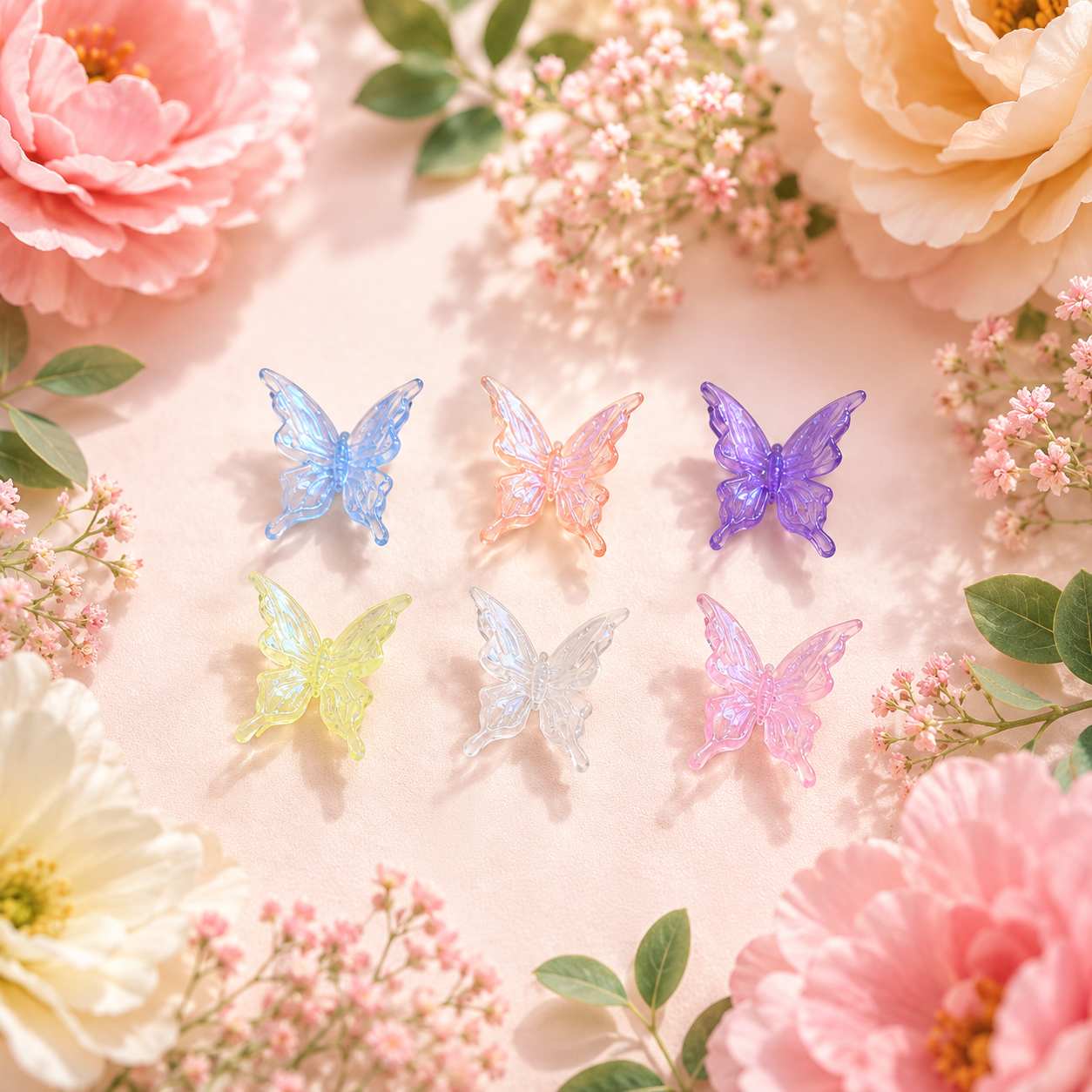 Acrylic Transparent Butterfly Charms (10gms)