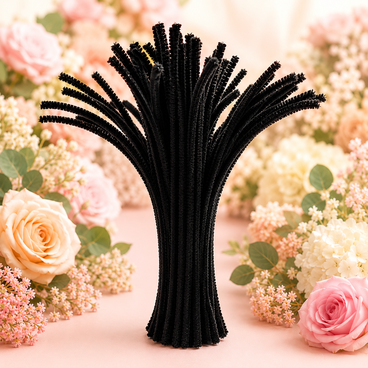 Pipe Cleaners for DIY Crafts (Pack of 100pcs) - Black