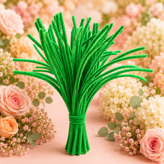 Pipe Cleaners for DIY Crafts (Pack of 95 - 100pcs) - Green
