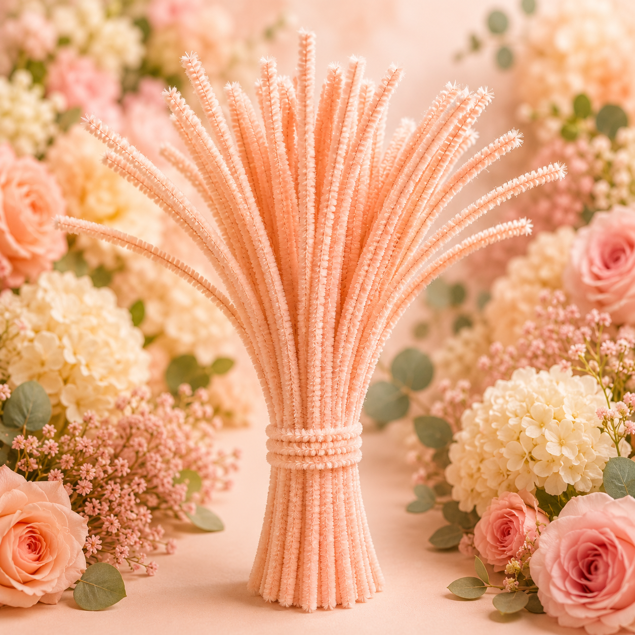 Pipe Cleaners for DIY Crafts (Pack of 100pcs) - Peach