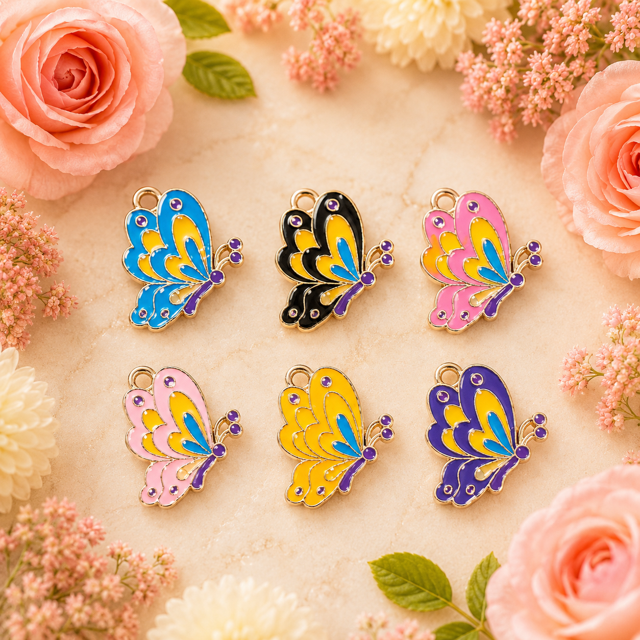 Flying Butterfly Wings Charm