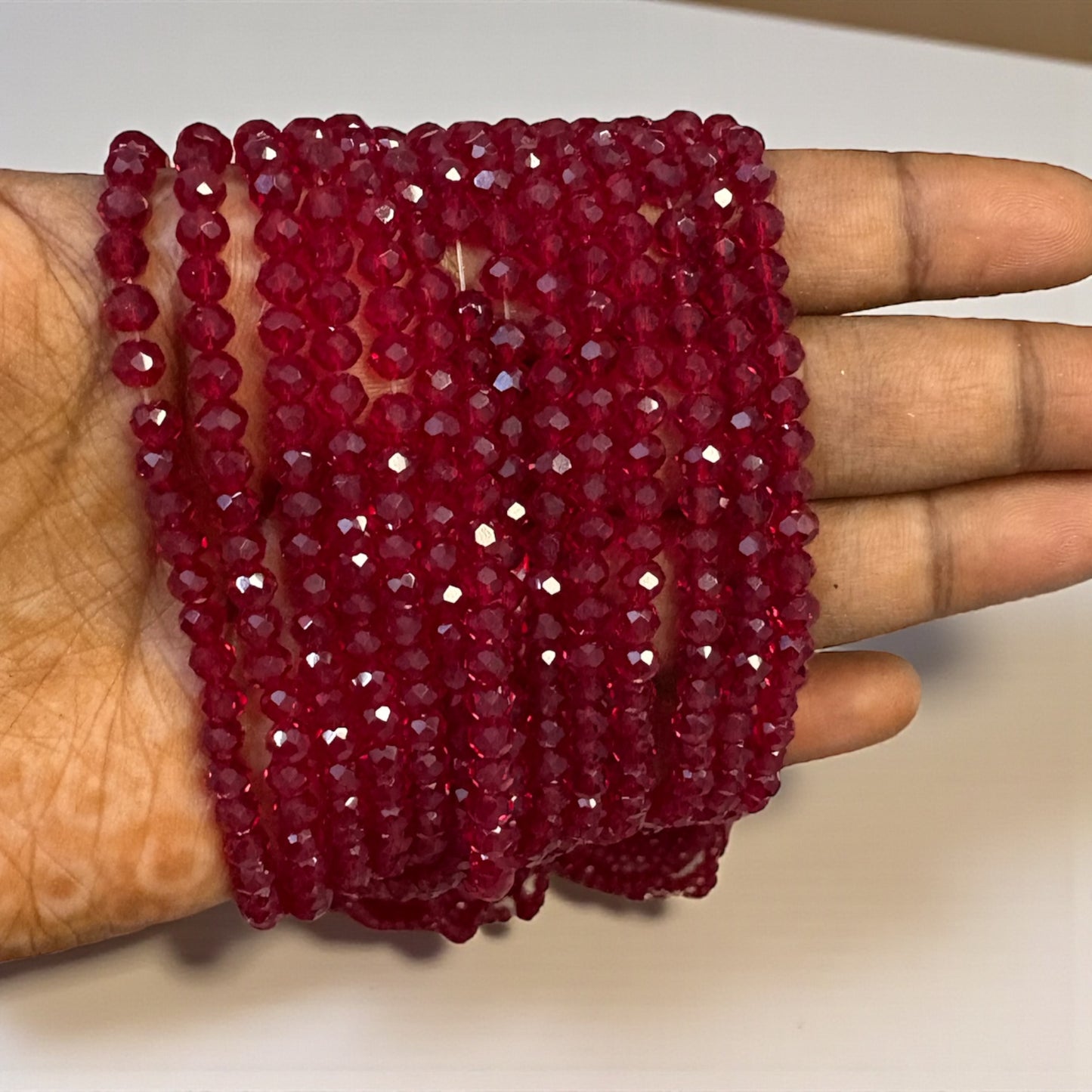 Crystal Beads 4mm - Maroon