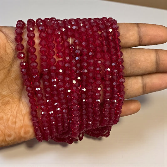 Crystal Beads 4mm - Maroon