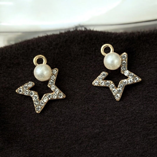 Luxury Star Stone Charm with Pearl Beads