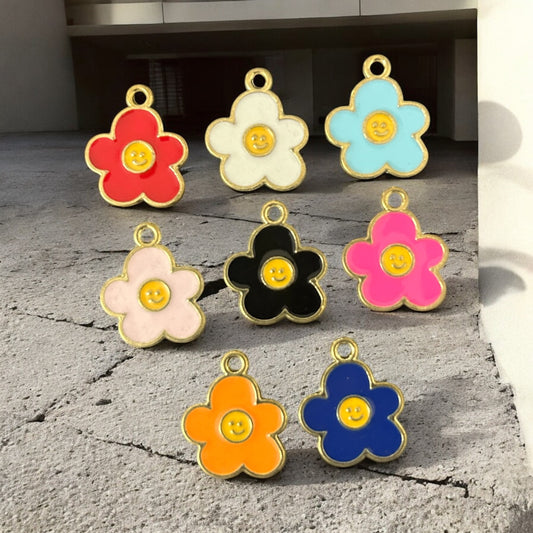 Multicolor Sunflower Charms (Mixed Pack of 10pcs)