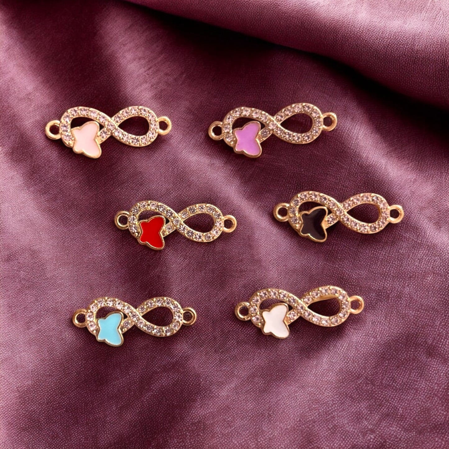 Luxury Stone Infinity with Butterfly Charm 1PC