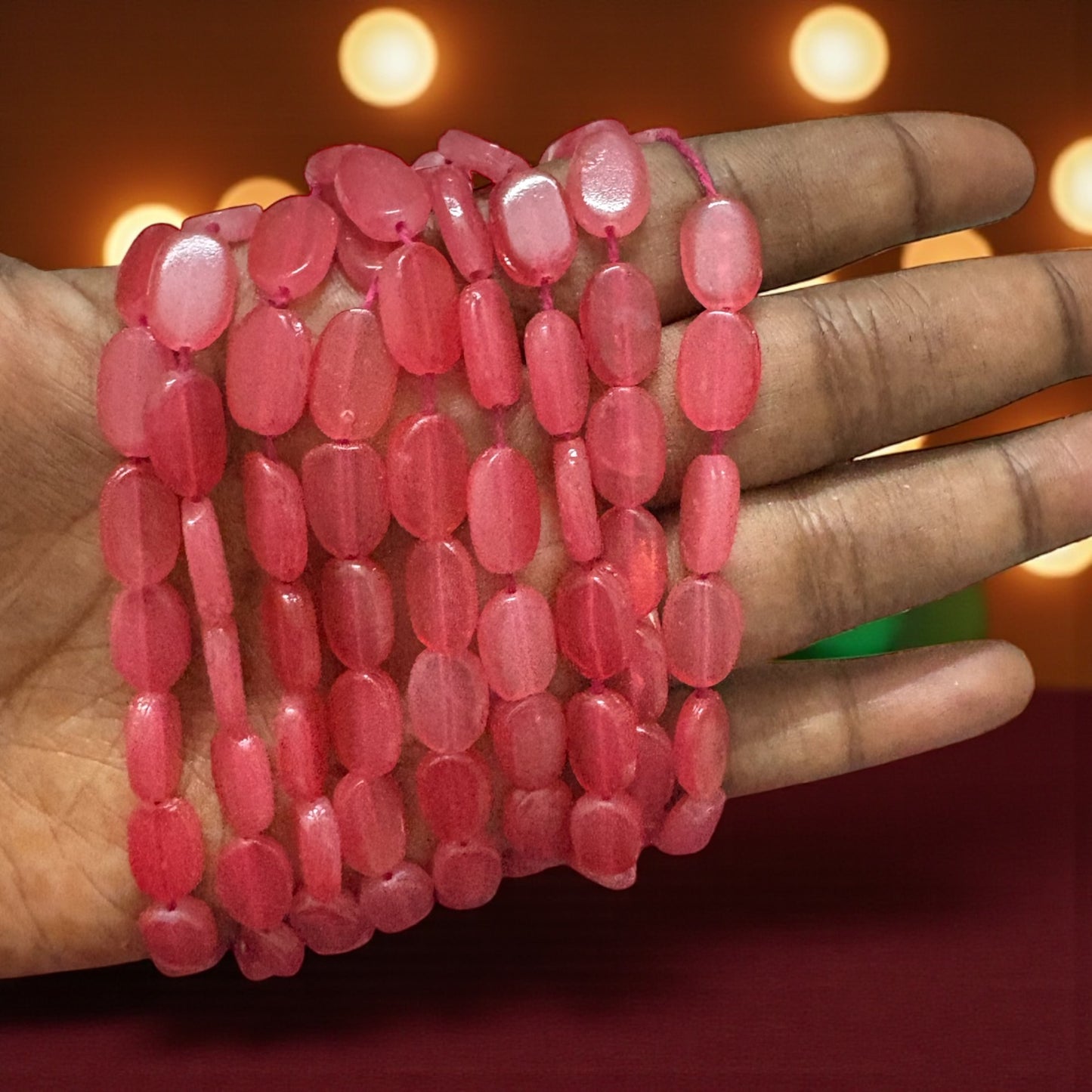 Tablet Beads for Crafts & Embroidery - shaded red