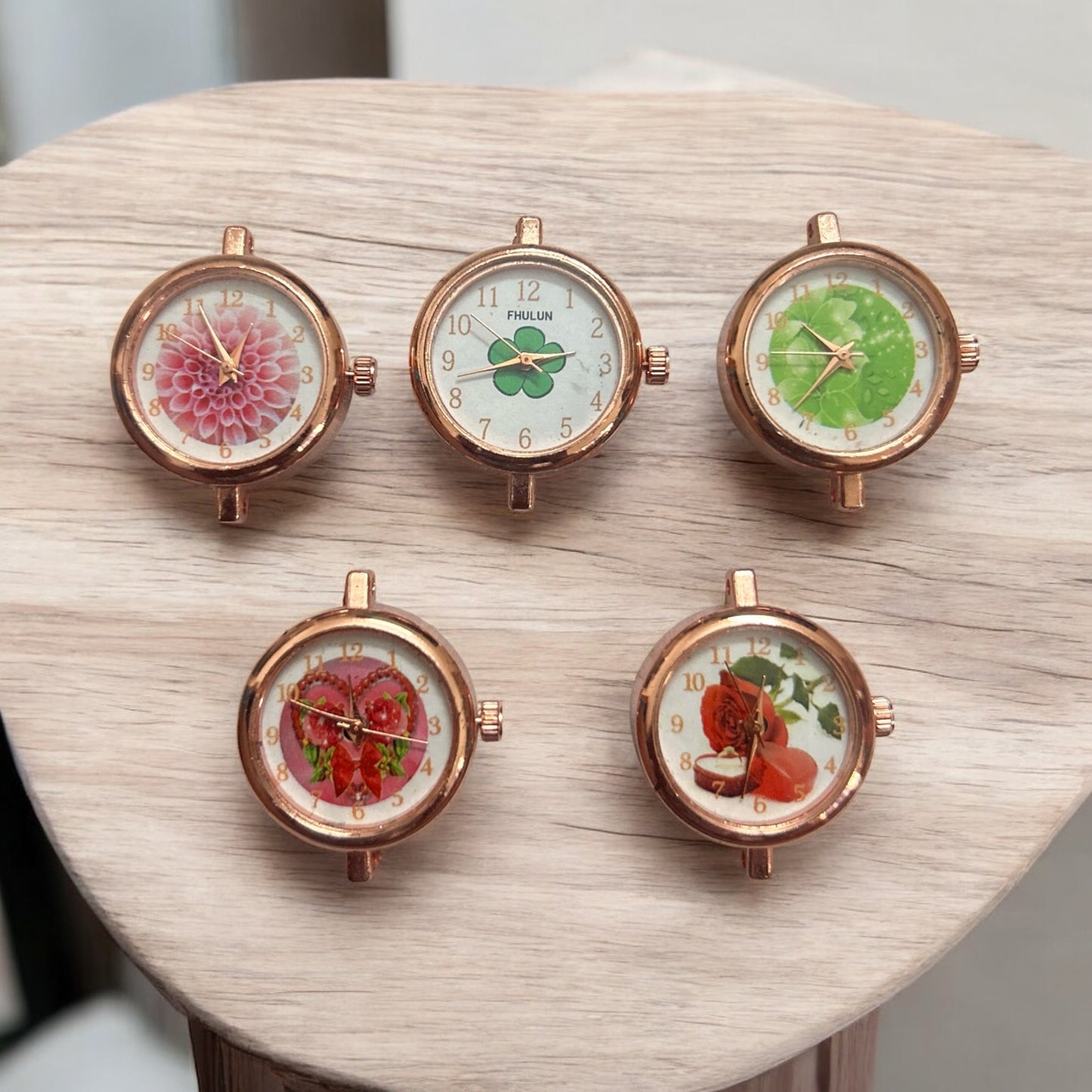 Flower Theme Rose Gold Watch Dial (Mixed 1Pc)