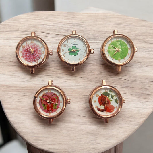 Flower Theme Rose Gold Watch Dial (Mixed 1Pc)