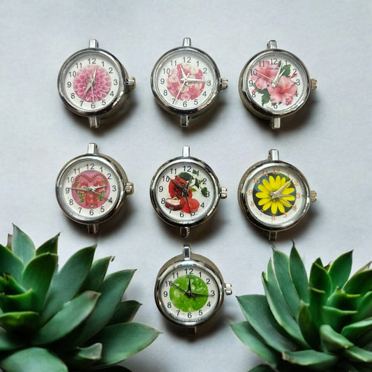 Flower Theme Silver Watch Dial (Mixed 1Pc)