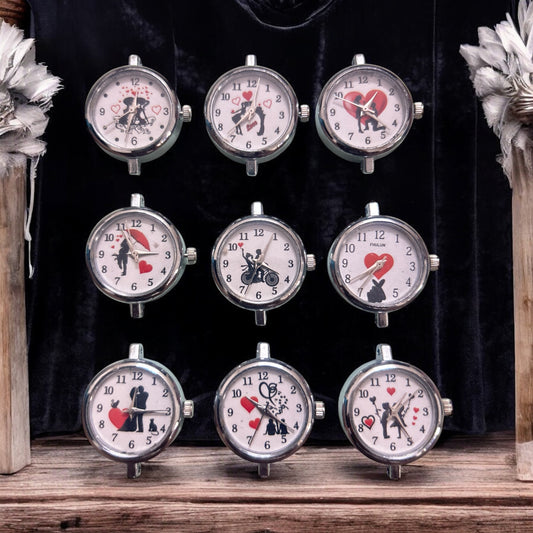 Couple Theme Silver Watch Dial (Mixed 1Pc)