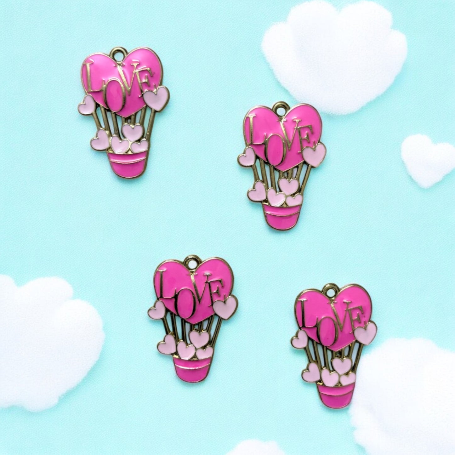 Love Heart Air Balloon Charm 1PC