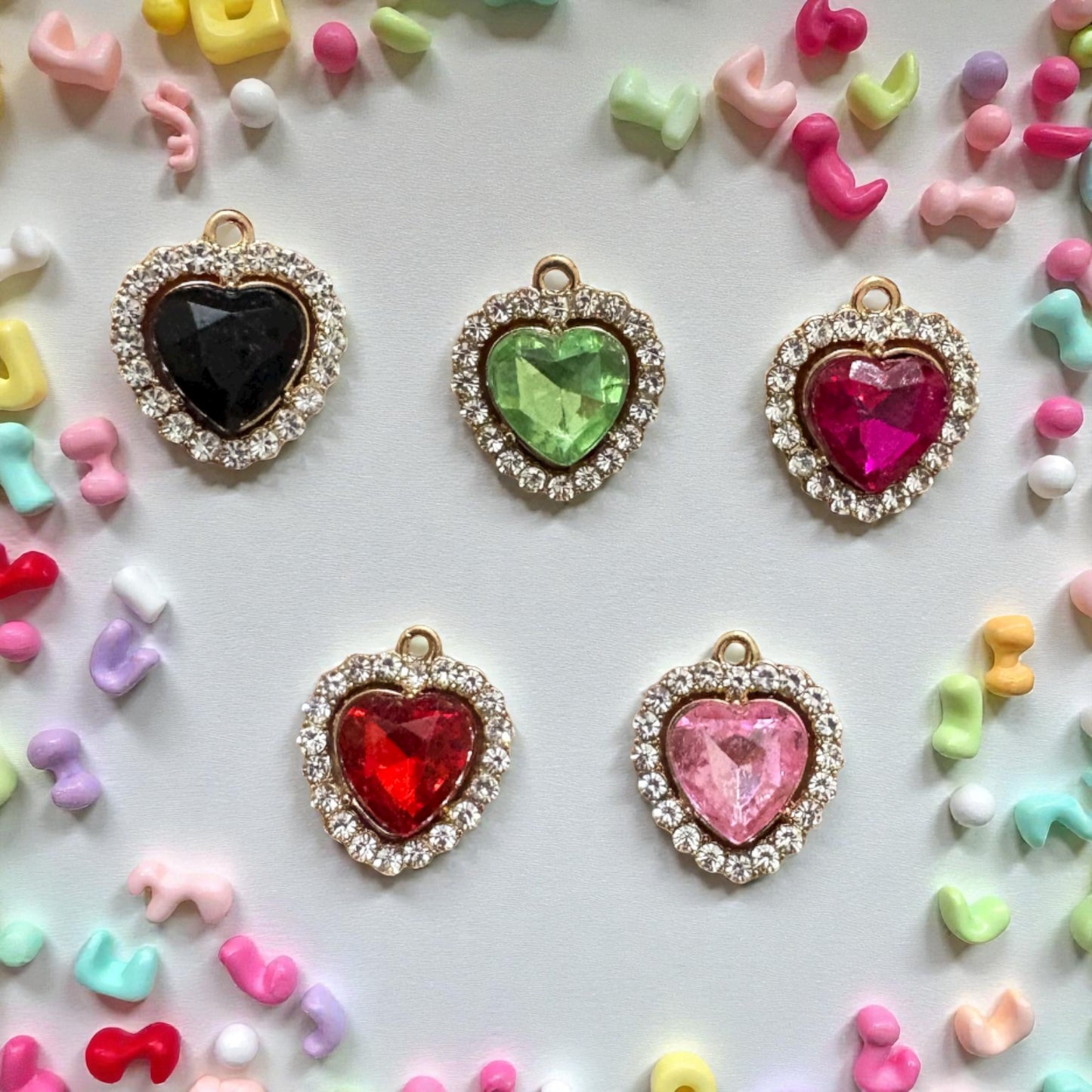 Luxury Romantic Heart Stone Charm