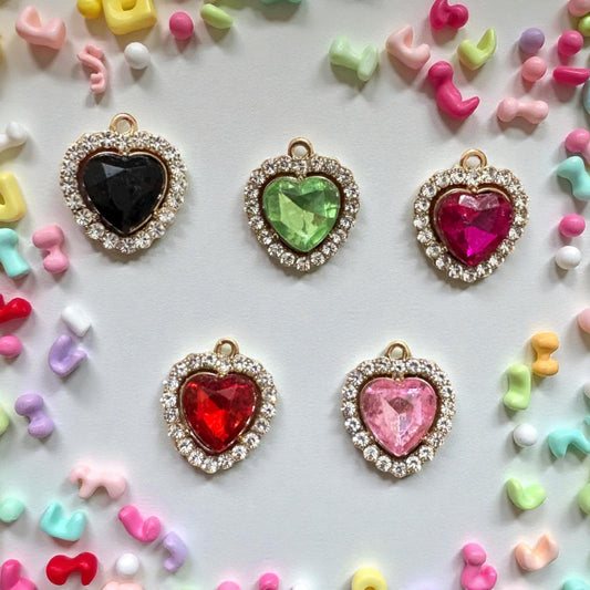 Luxury Romantic Heart Stone Charm