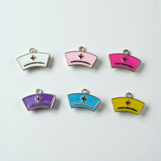 Nurse Hat Enamel Charm 1PC