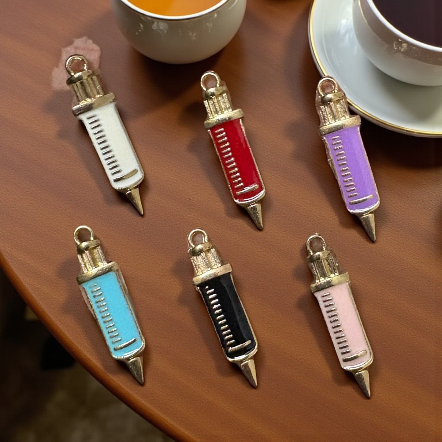 Syringe Enamel Charm 1PC