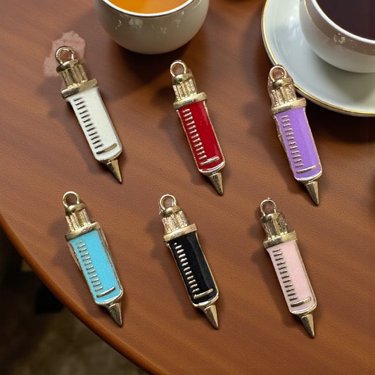 Syringe Enamel Charm 1PC