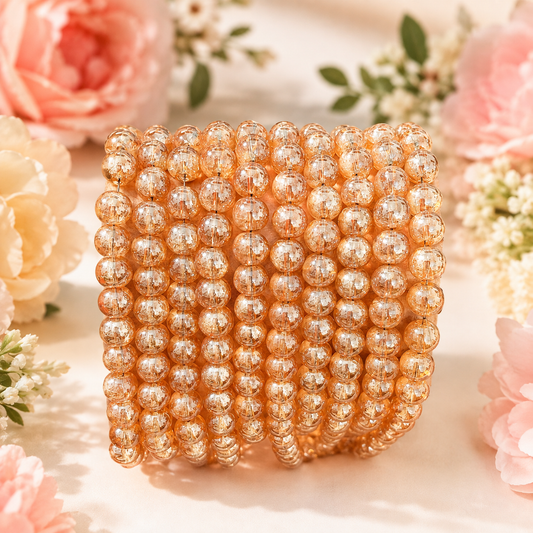 Golden Transparent Jelly Beads 8mm