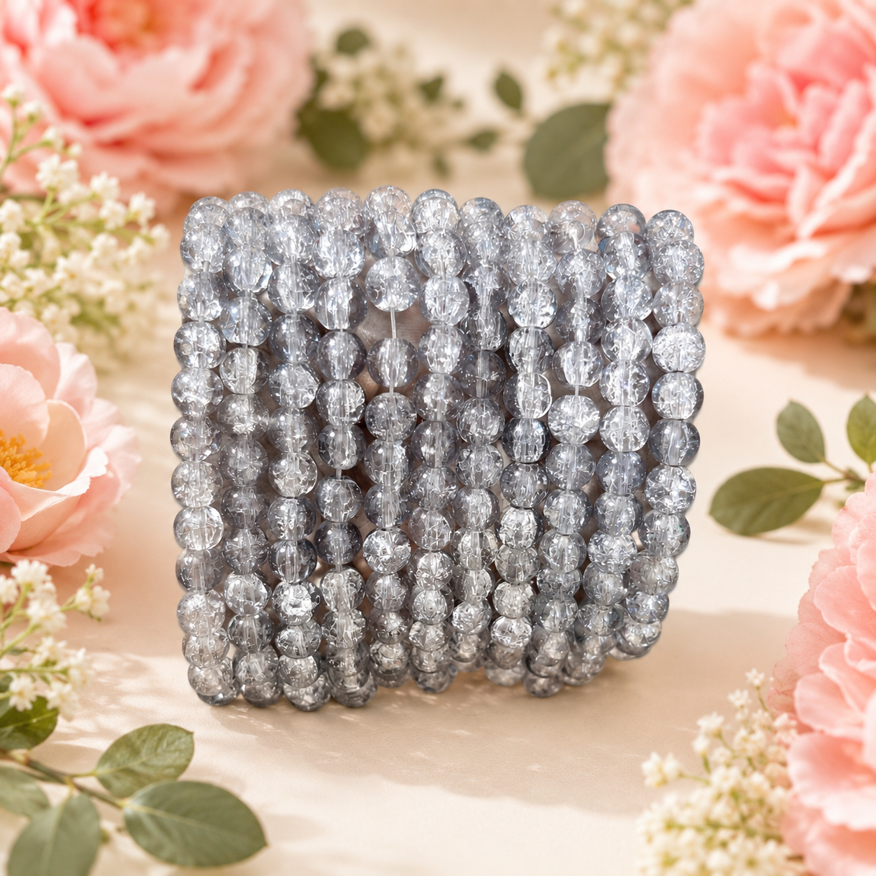Crackle Beads 8mm - Grey