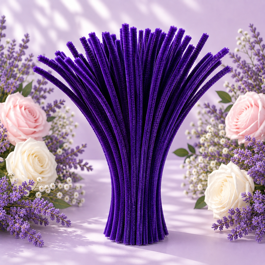 Pipe Cleaners for DIY Crafts (Pack of 95 - 100pcs) - Violet