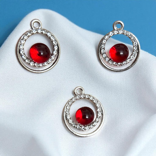 Luxury Layer Circle with Red Stone Charm