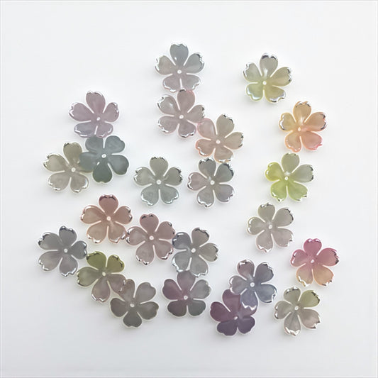 Acrylic Five Petals Multicolor Flower (10 gms) Pearl Jewelry Making, Bracelet, Necklace, Earrings, DIY Accessories