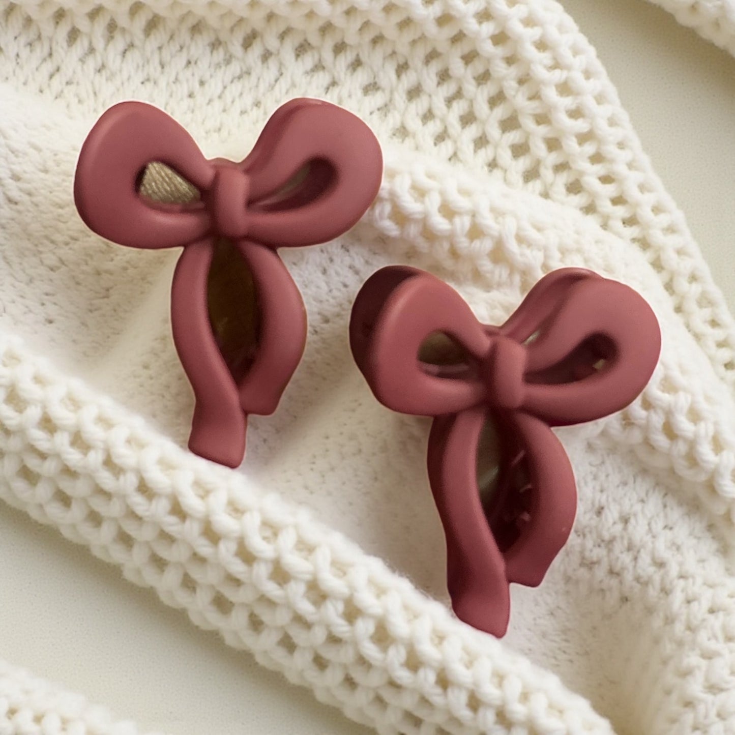 Matte Finish Korean Bow Claw Clips for Women (1 Pc)
