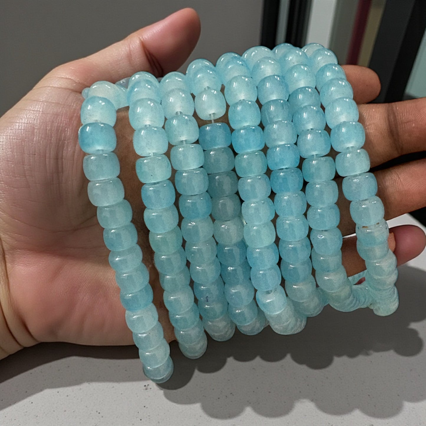 Corn Jelly Beads 8mm - Blue