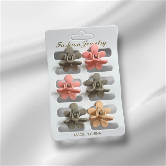 Pastel Theme Matte Finish Colorful Hair Clip for Women (Pack of 6pcs)