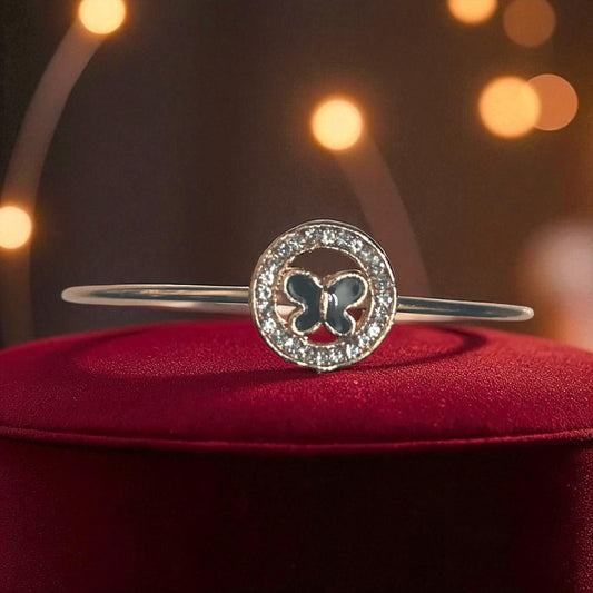 Rose Gold Finish American Diamond Stone Free Size Bracelet - Type #7